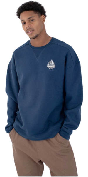 2026 Hurley Mens Ironclad Heavyweight Crew Sweatshirt HFA25MMFT04670 - Navy